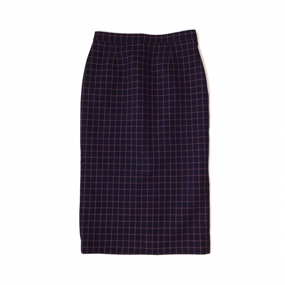 È Lei Elei Skirt Women EU 38 US 8 Blue Pencil Straight Window‎ Pane Check NWT